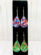 Load image into Gallery viewer, Patriotic Resin Teardrop Dangle Earrings