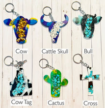 Load image into Gallery viewer, Resin Western Keychains with Rocks