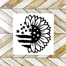 Load image into Gallery viewer, American Flag Sunflower Decal