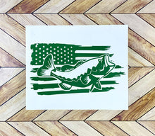 Load image into Gallery viewer, American Flag Fish Decal
