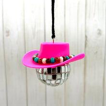 Load image into Gallery viewer, Cowboy Hat Disco Ball Rearview Mirror Hanger