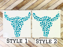 Load image into Gallery viewer, Cheetah Print Cattle Skull Decal