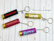 Load image into Gallery viewer, Glitter Shotgun Shell with Name Keychain