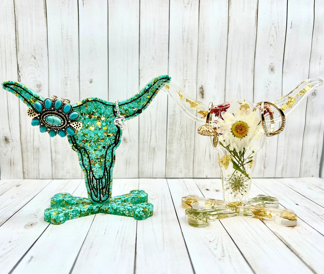 Cattle Skull Resin Ring Holder