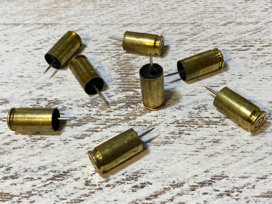 Bullet Casing Push Pins / Tacks - Pack of 8