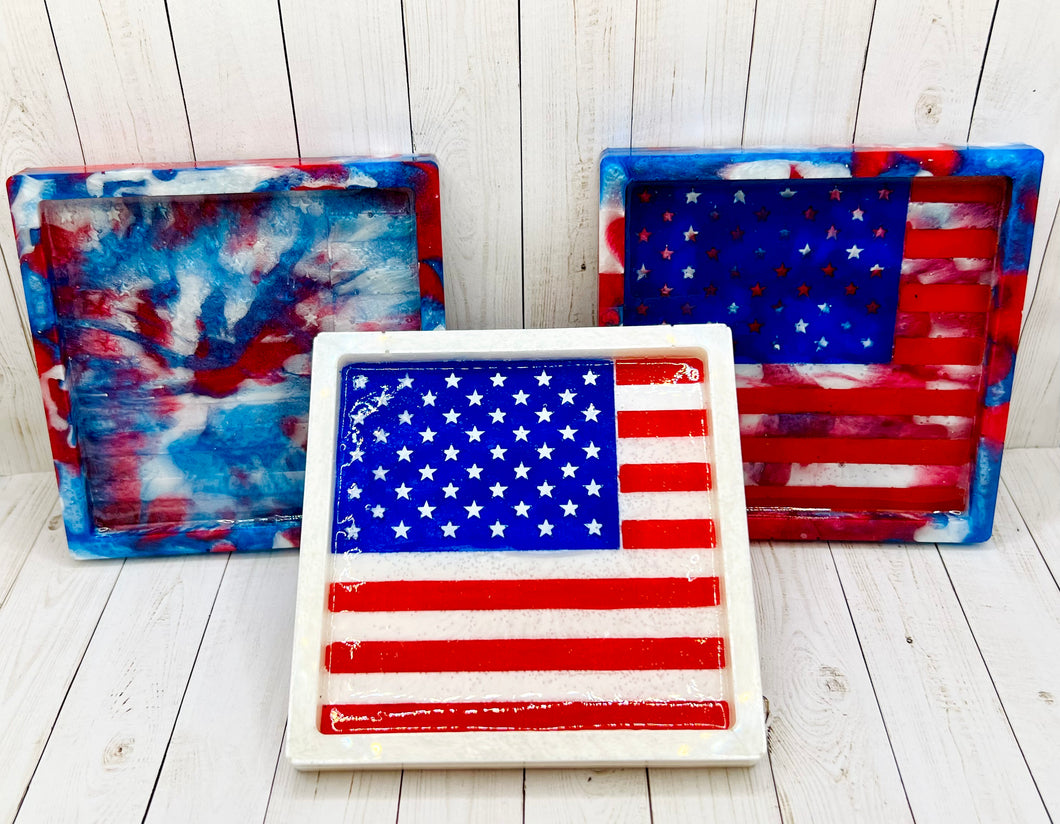 American Flag Resin Coaster