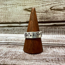 Load image into Gallery viewer, Cowboy Hat -Cow Adjustable Metal Stamped Ring | Western Rings | Metal Stamped Ring | Western Metal Stamped Ring | Stamped Ring
