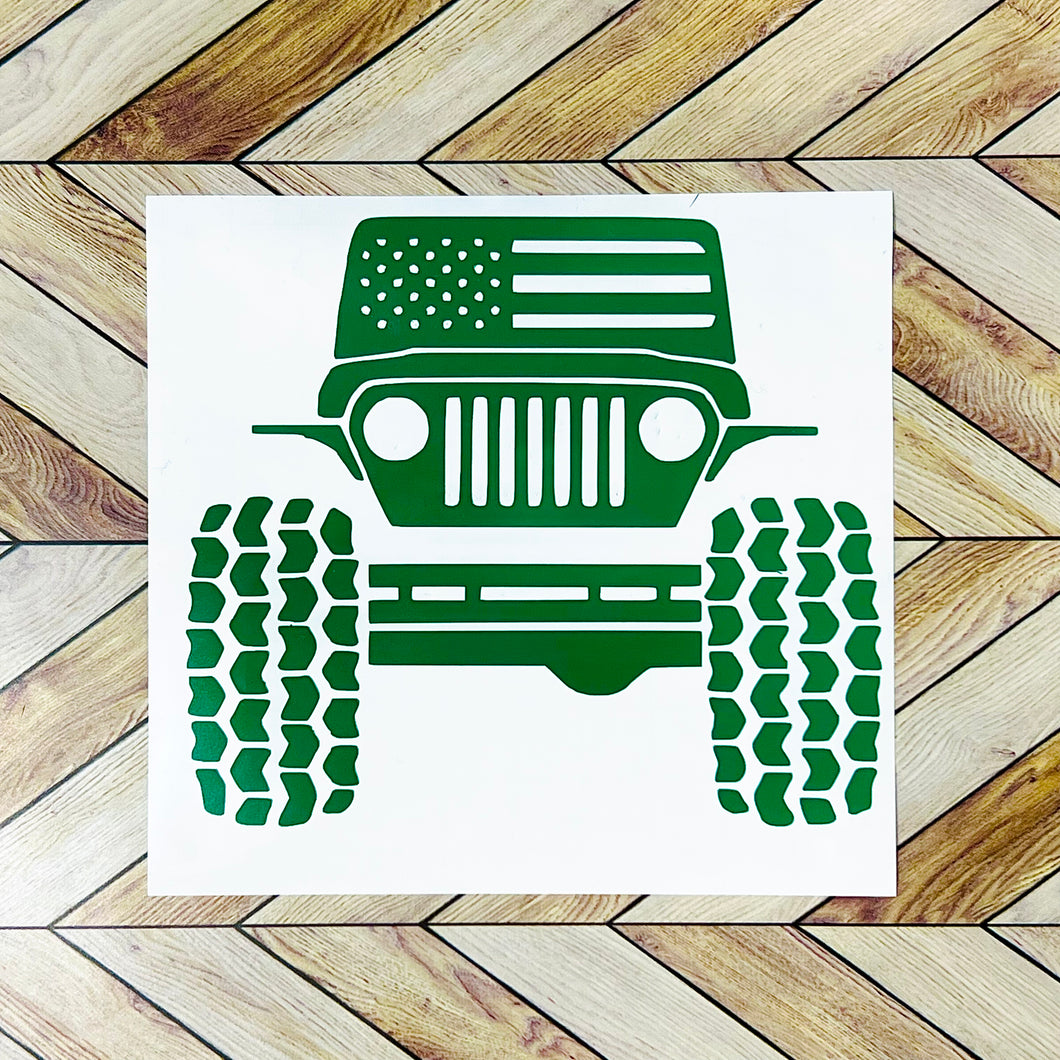 Jeep Wrangler American Flag Decal