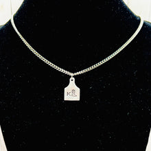 Load image into Gallery viewer, Custom Initial Small Cow Tag Necklace
