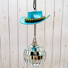 Load image into Gallery viewer, Cowboy Hat Disco Ball Rearview Mirror Hanger
