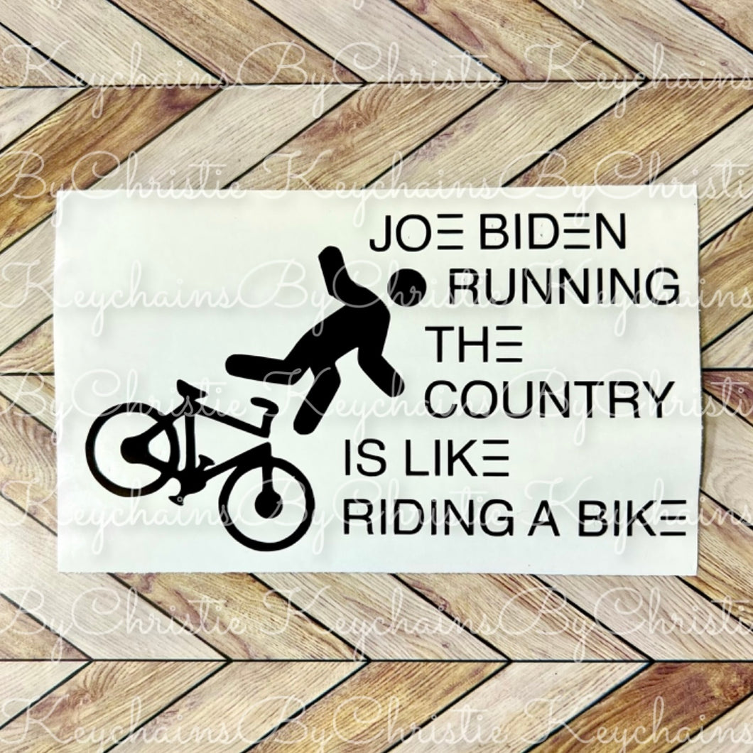 Joe Biden Riding Bike Decal