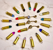 Load image into Gallery viewer, 9mm Bullet Casing Belly Button Rings
