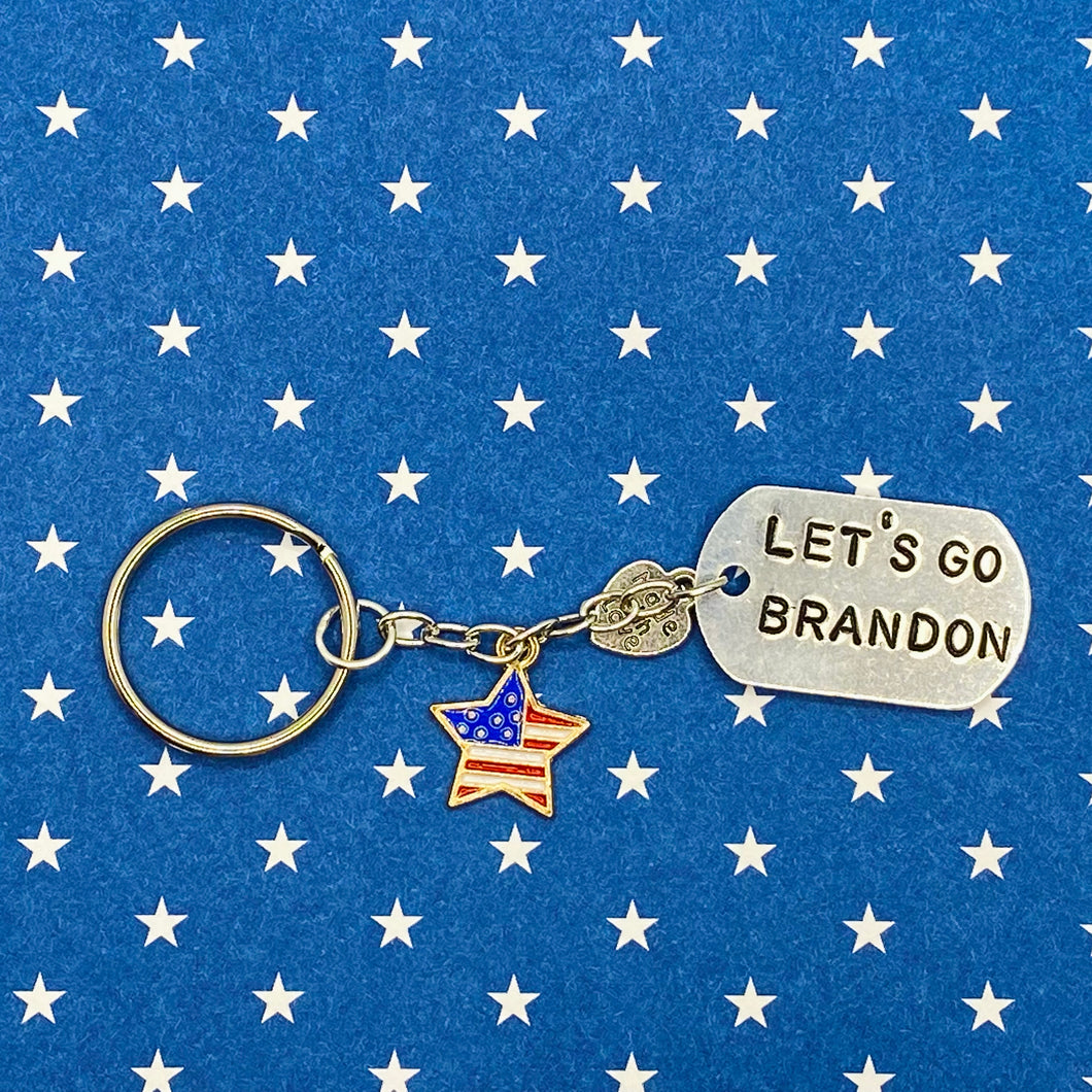 Let’s Go Brandon Metal Stamped Keychain