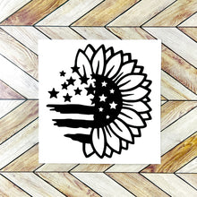 Load image into Gallery viewer, American Flag Sunflower Decal
