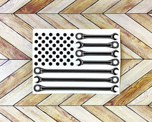 Load image into Gallery viewer, American Flag Mechanic Wrenches Decal
