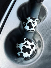 Load image into Gallery viewer, Cow Print Resin Car Coaster - 2 Coasters
