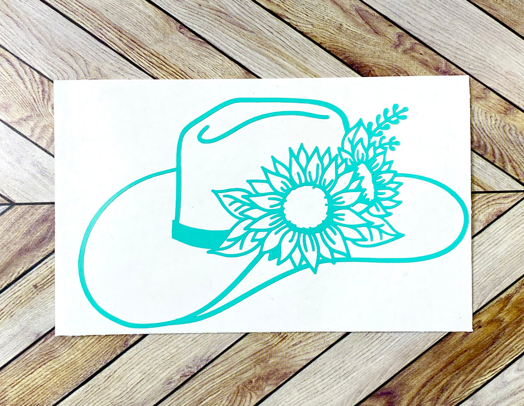 Sunflower Cowgirl/Cowboy Hat Decal