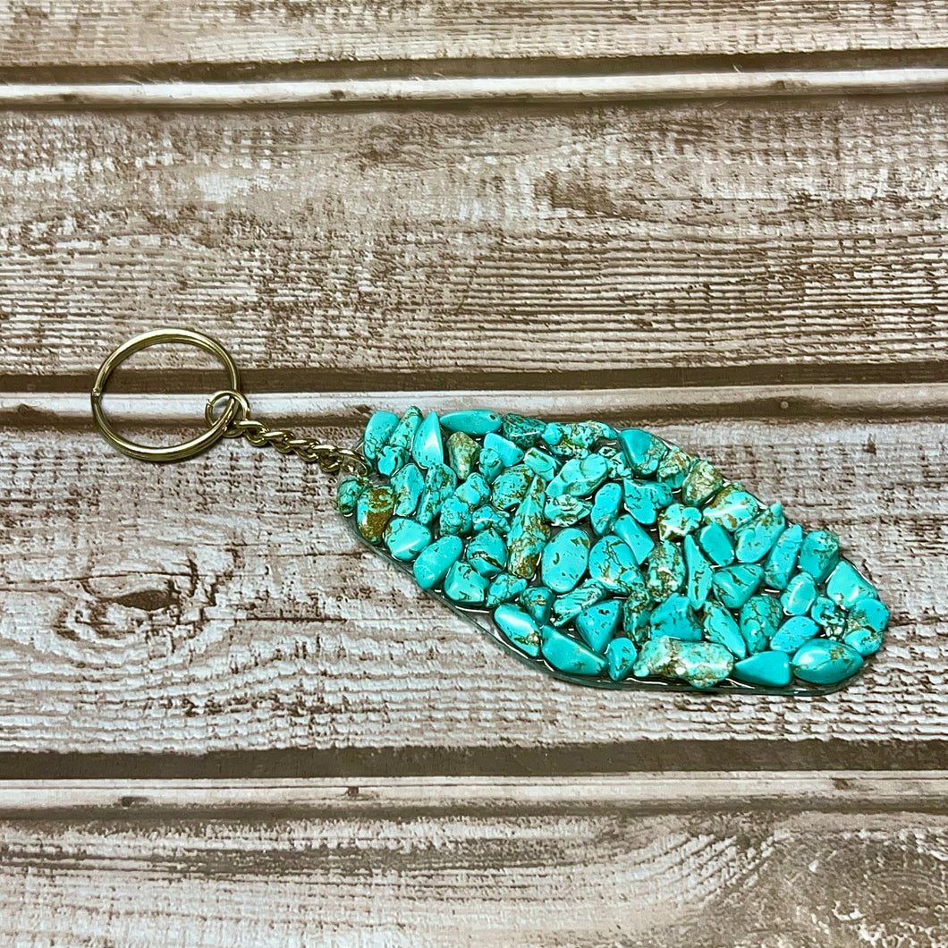 Turquoise Stone Keychain | Turquoise Stone Hotel Keychain | Hotel Keychain | Western Keychain | Vinyage Hotel Keychain