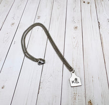 Load image into Gallery viewer, Custom Initial Small Cow Tag Necklace
