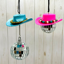 Load image into Gallery viewer, Cowboy Hat Disco Ball Rearview Mirror Hanger
