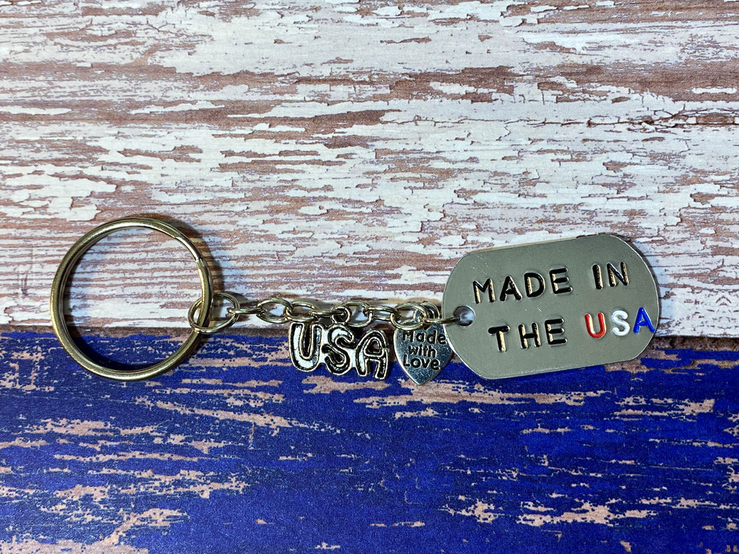 Made in the USA Metal Stamped Keychain