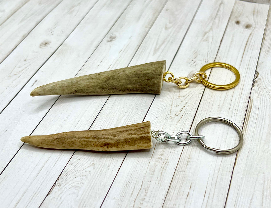 Real Deer Antler Tip Keychain