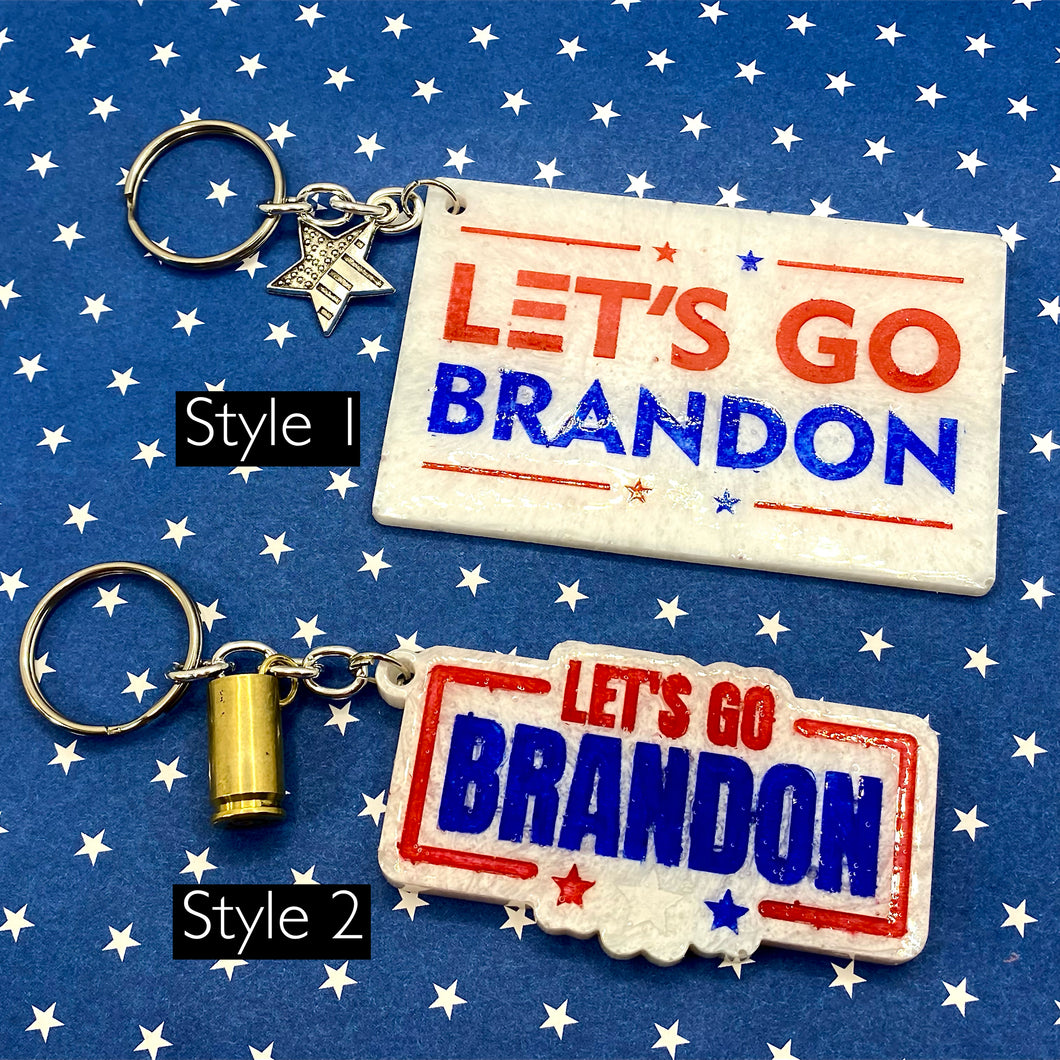 Let’s Go Brandon Resin Keychain